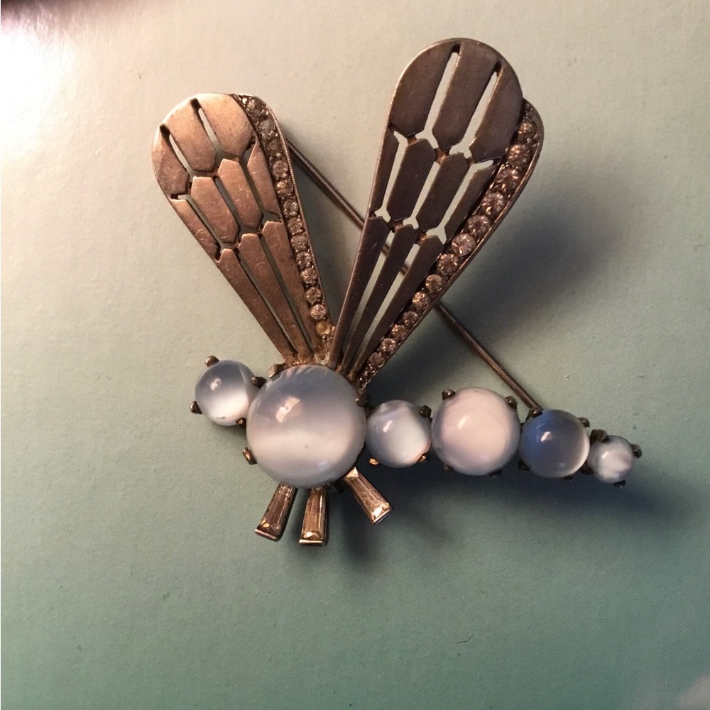 Vintage (1940s) signed Mazer Dragonfly Brooch Pin